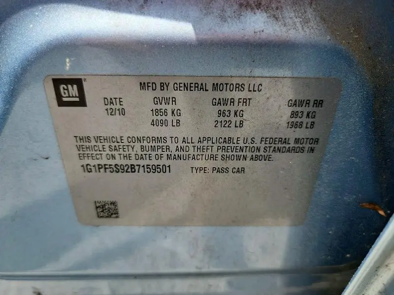 2011 CHEVROLET CRUZE LT  