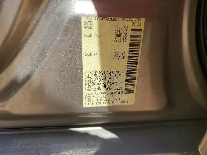2013 NISSAN ALTIMA 2.5  