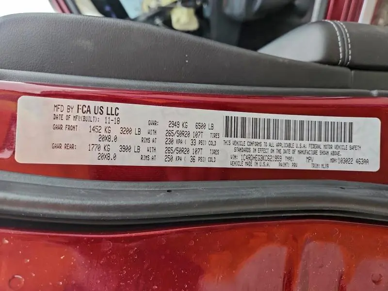 2019 DODGE DURANGO CITADEL  