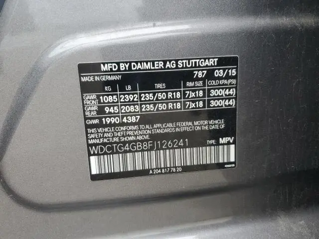 2015 MERCEDES-BENZ GLA 250 4MATIC  