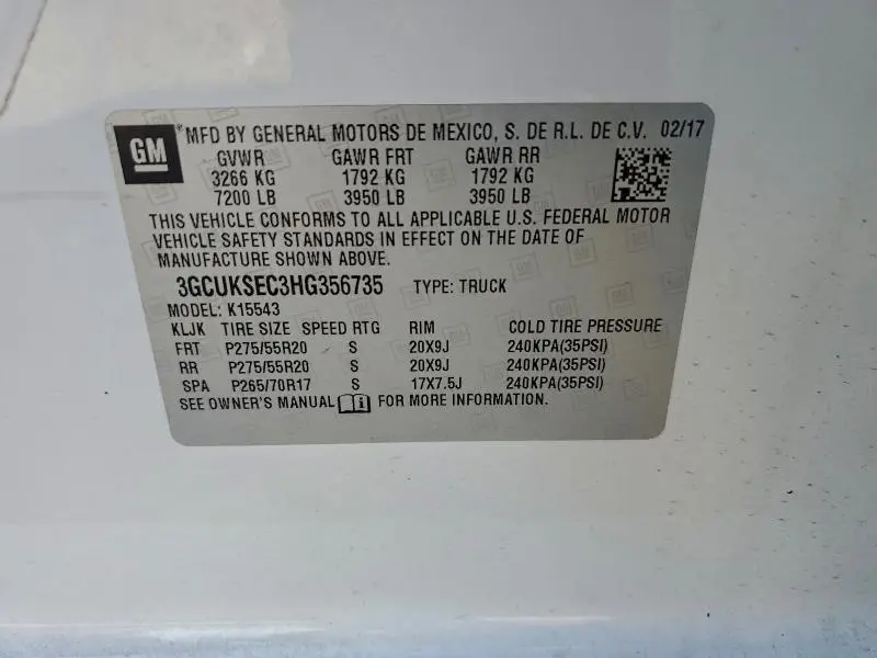 2017 CHEVROLET SILVERADO K1500 LTZ  