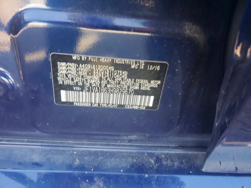 2017 SUBARU WRX   