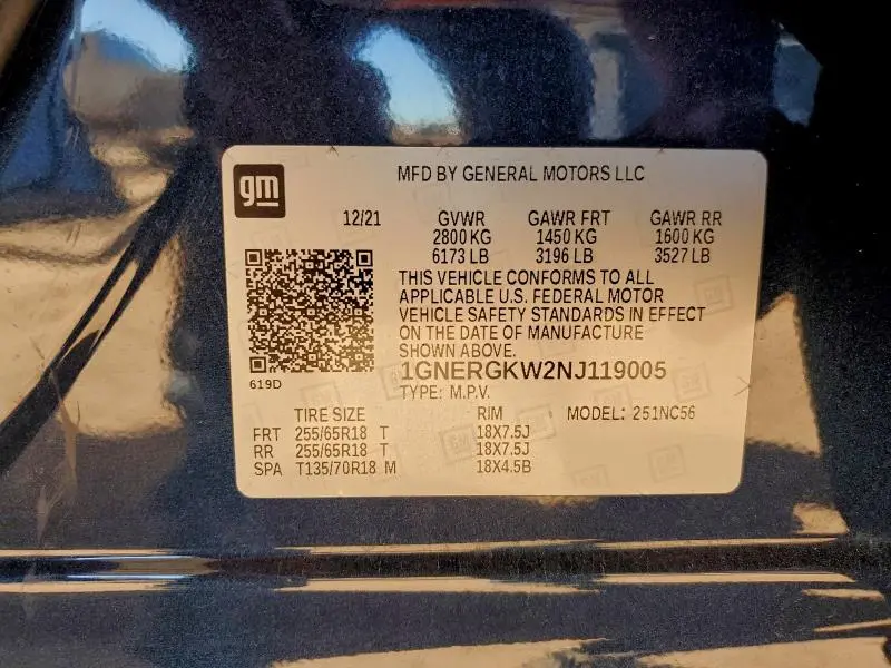 2022 CHEVROLET TRAVERSE LT  