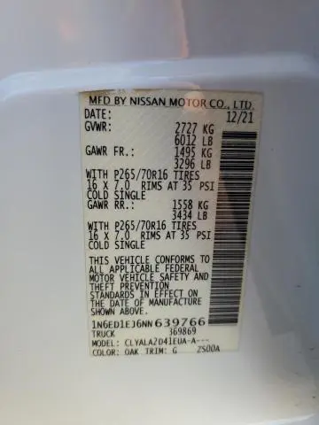 2022 NISSAN FRONTIER S  