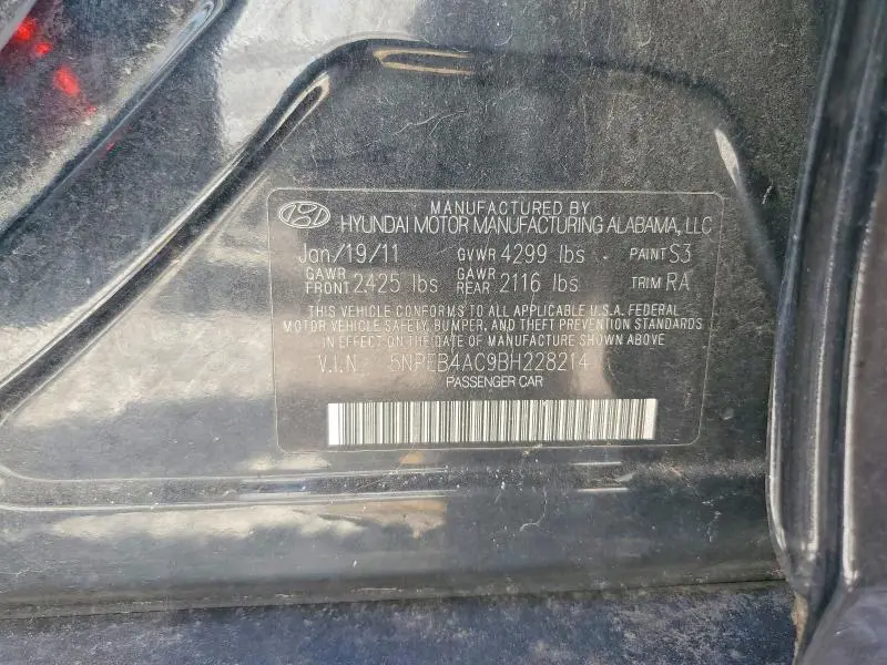 2011 HYUNDAI SONATA GLS  