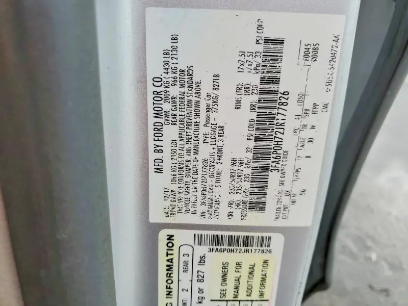 2018 FORD FUSION SE  