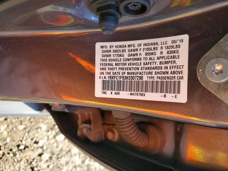 2019 HONDA CIVIC TOURING  