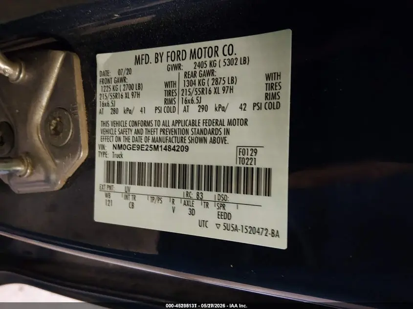 2021 FORD TRANSIT CONNECT XL PASSENGER