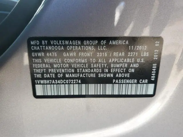 2013 VOLKSWAGEN PASSAT SE  