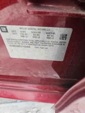 2018 CHEVROLET CRUZE LT  