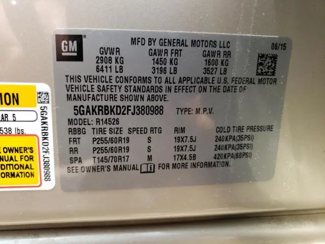 2015 BUICK ENCLAVE   