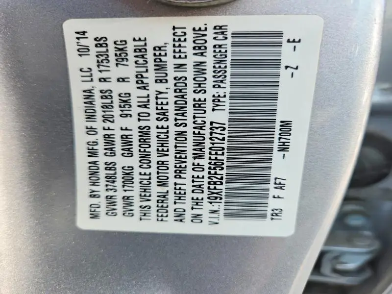 2015 HONDA CIVIC LX  