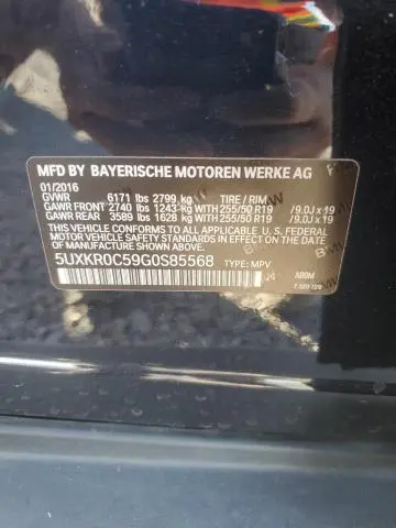 2016 BMW X5 XDRIVE35I  