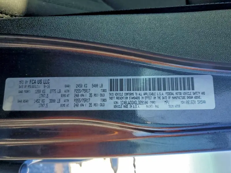 2016 JEEP WRANGLER UNLIMITED SPORT  