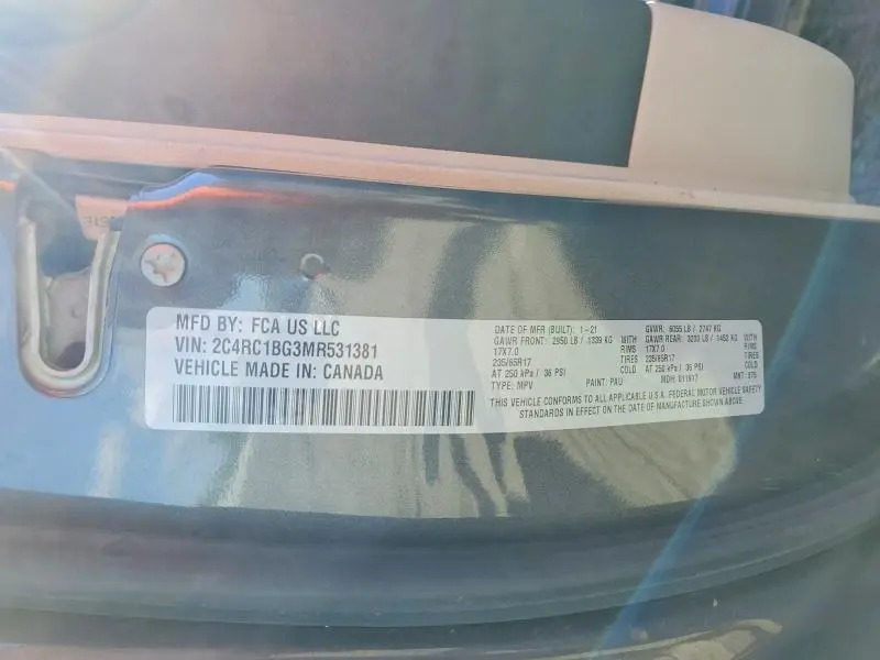 2021 CHRYSLER PACIFICA TOURING L  