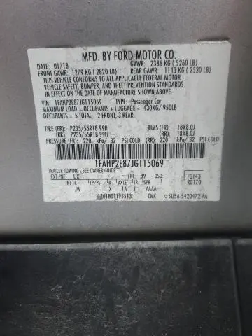 2018 FORD TAURUS SEL