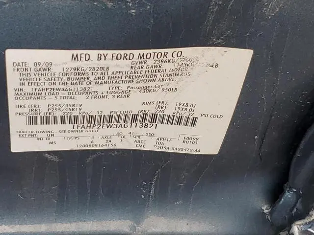 2010 FORD TAURUS SEL