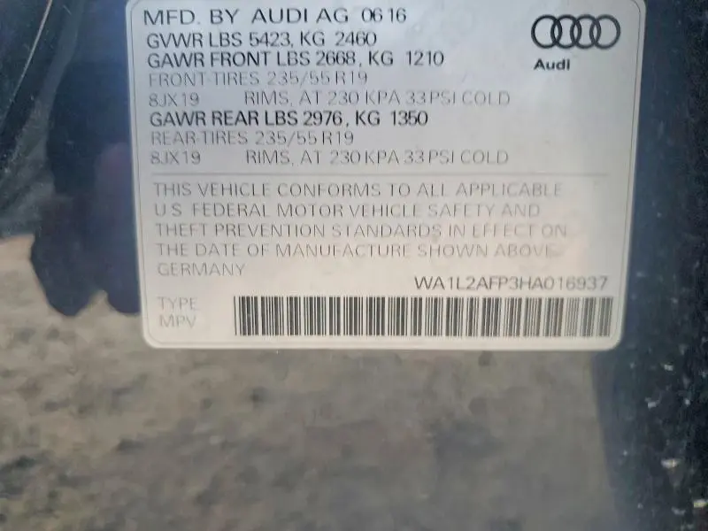 2017 AUDI Q5 PREMIUM PLUS  