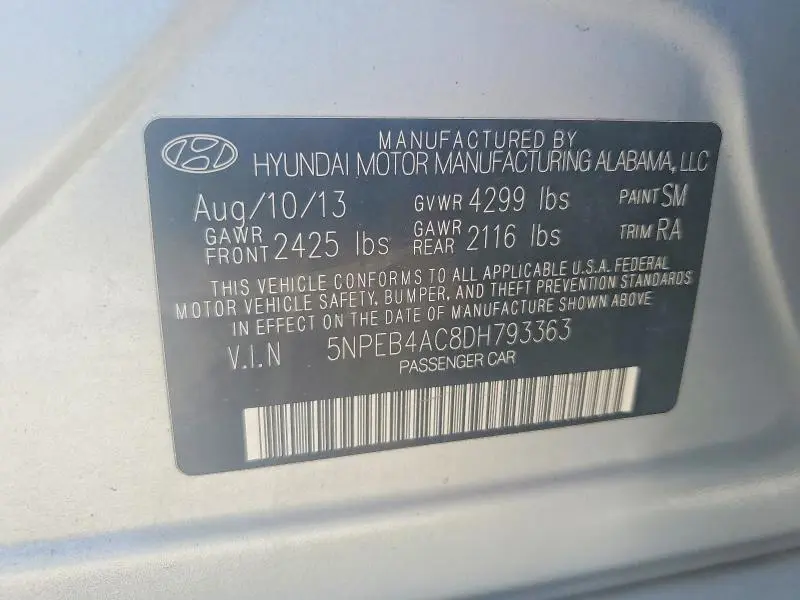 2013 HYUNDAI SONATA GLS  