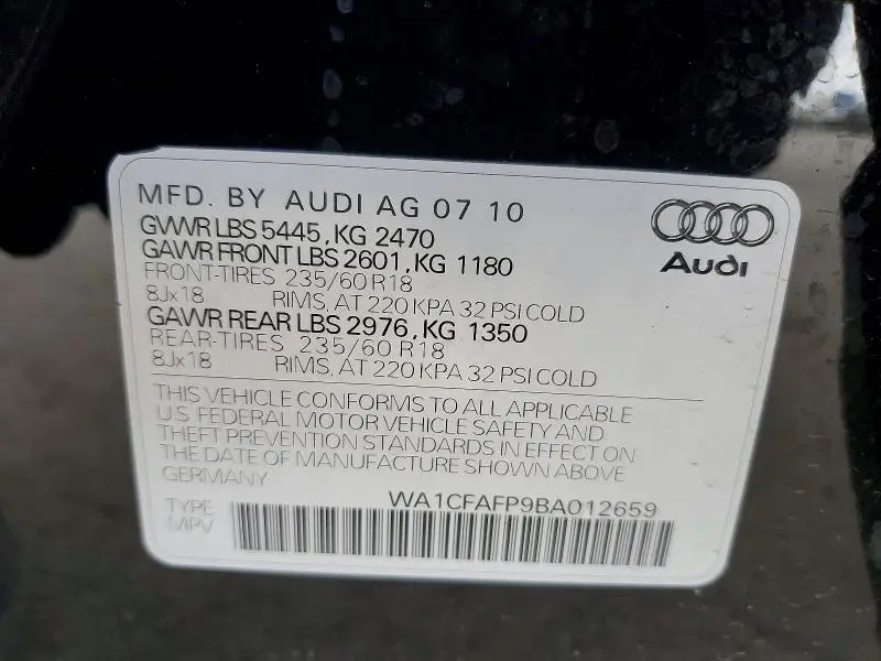 2011 AUDI Q5 PREMIUM  