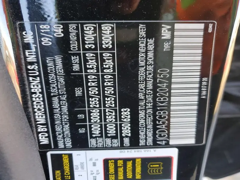 2019 MERCEDES-BENZ GLE 400 4MATIC  