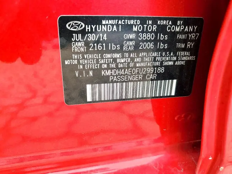 2015 HYUNDAI ELANTRA SE  
