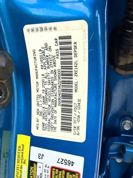 2010 TOYOTA COROLLA S  