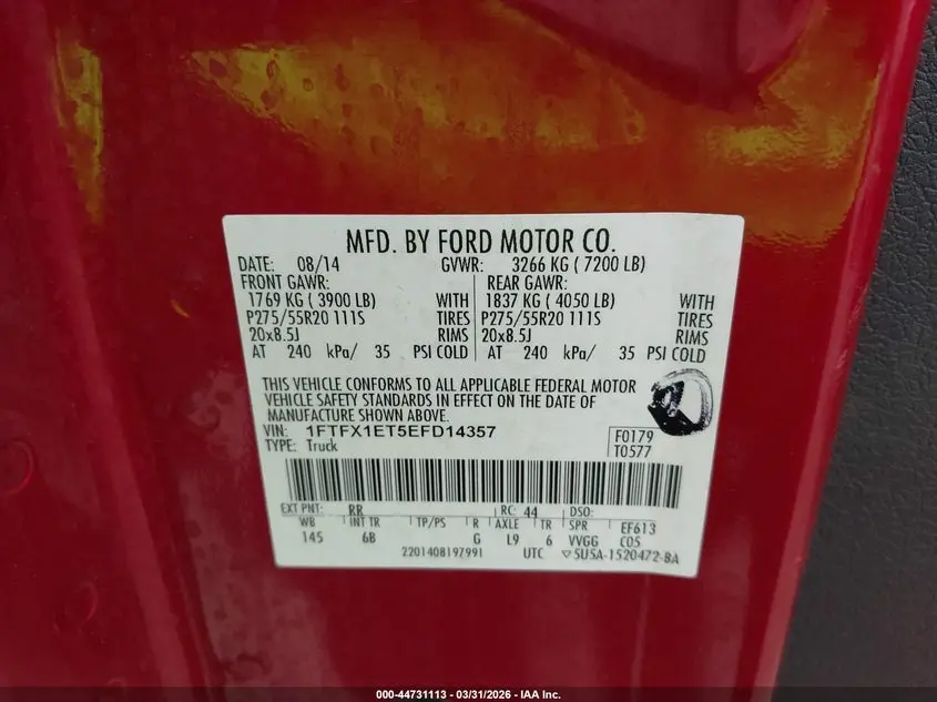 2014 FORD F-150 FX4