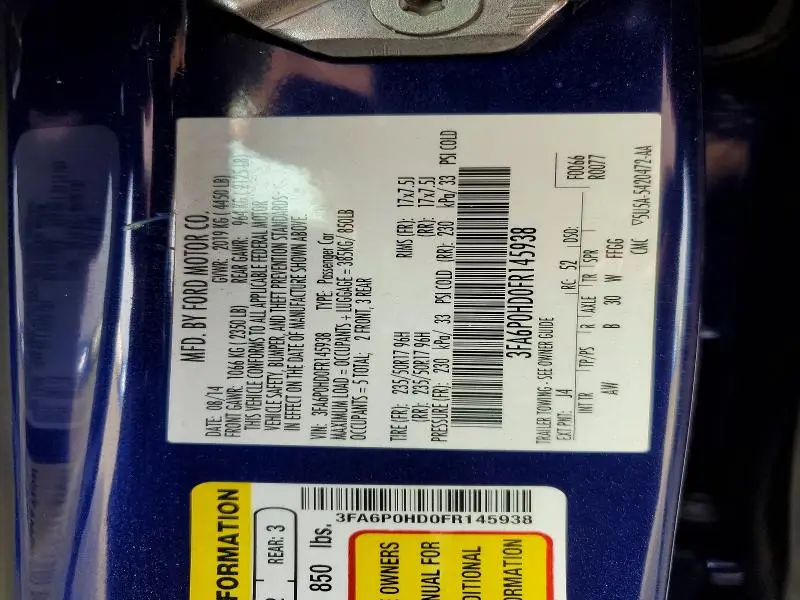 2015 FORD FUSION SE  