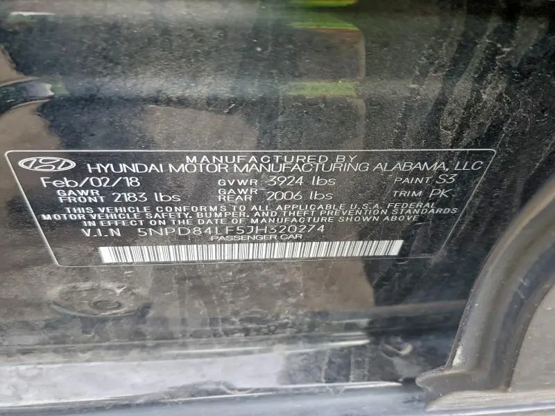 2018 HYUNDAI ELANTRA SEL  