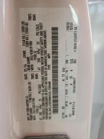 2017 LINCOLN MKC RESERVE  