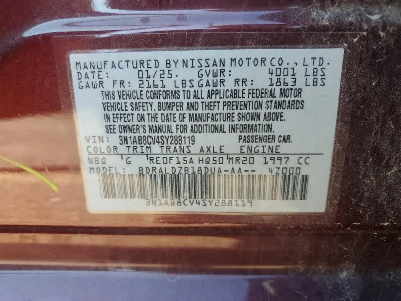 2025 NISSAN SENTRA SV  