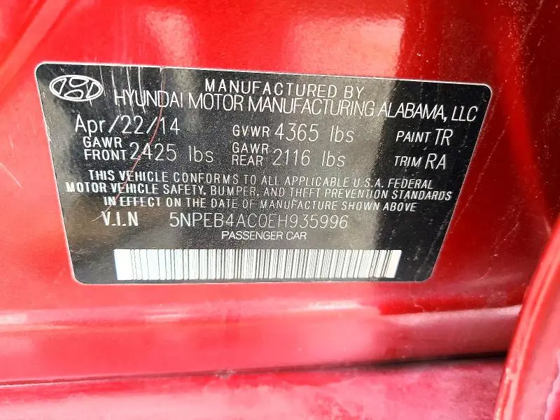 2014 HYUNDAI SONATA GLS  