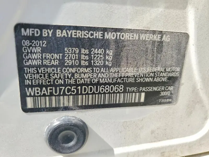 2013 BMW 535 XI  