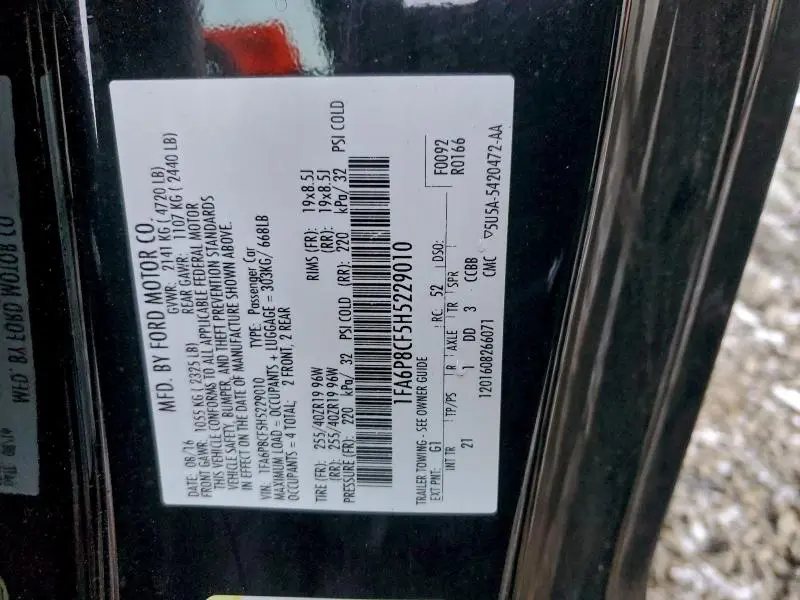 2017 FORD MUSTANG GT  