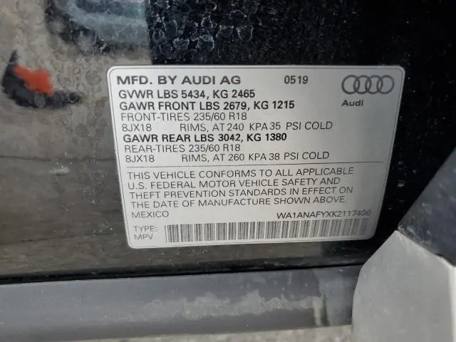 2019 AUDI Q5 PREMIUM  