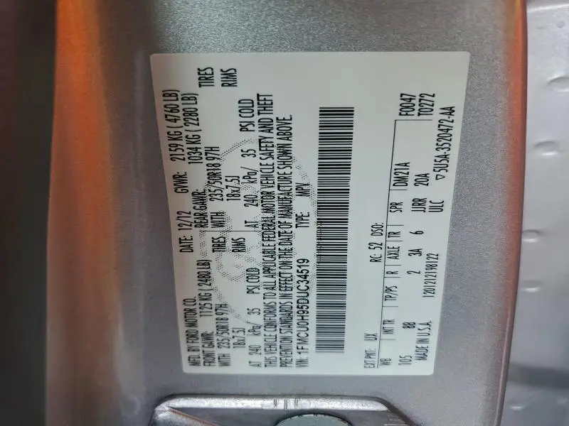 2013 FORD ESCAPE SEL  