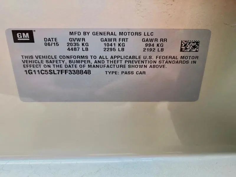 2015 CHEVROLET MALIBU 1LT  