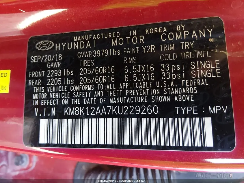 2019 HYUNDAI KONA SE