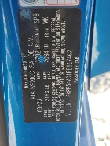 2023 KIA FORTE GT LINE  