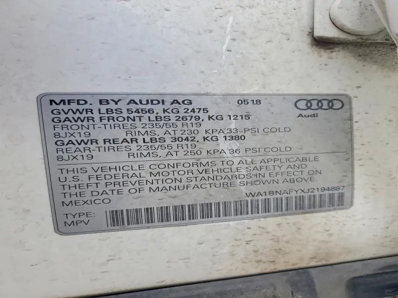 2018 AUDI Q5 PREMIUM PLUS  