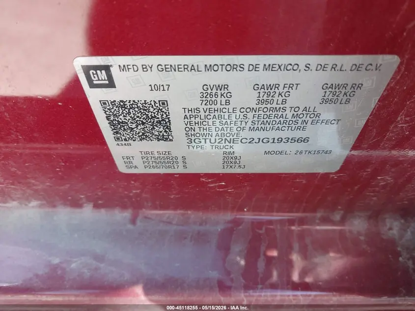 2018 GMC SIERRA 1500 SLT
