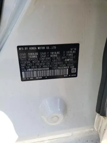 2016 HONDA FIT LX
