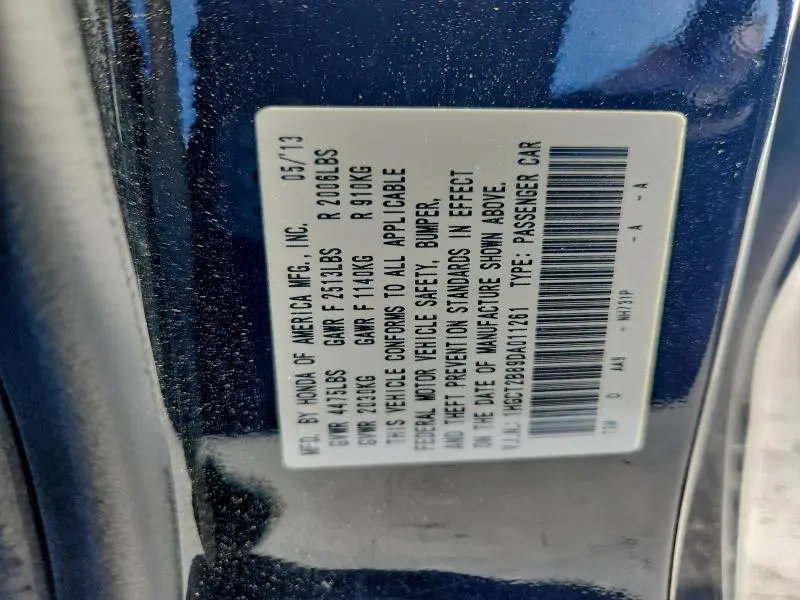 2013 HONDA ACCORD EXL  