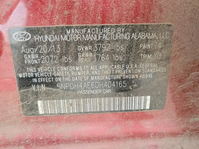 2013 HYUNDAI ELANTRA GLS  