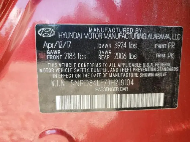 2018 HYUNDAI ELANTRA SEL  