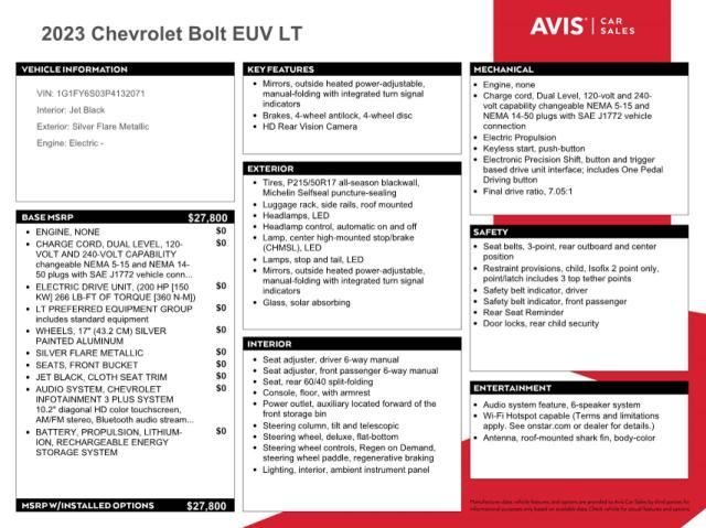 2023 CHEVROLET BOLT EUV LT