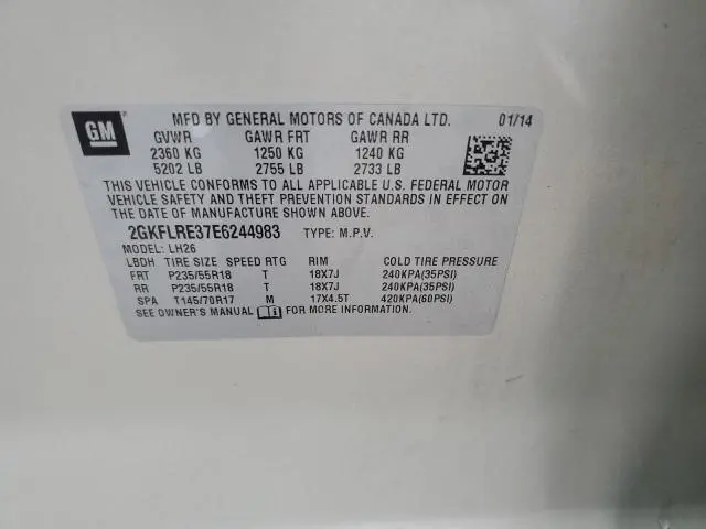 2014 GMC TERRAIN SLE  