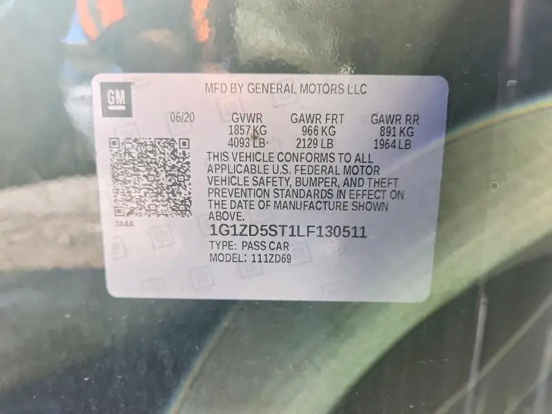 2020 CHEVROLET MALIBU LT  