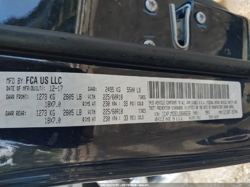 2018 JEEP CHEROKEE LIMITED 4X4